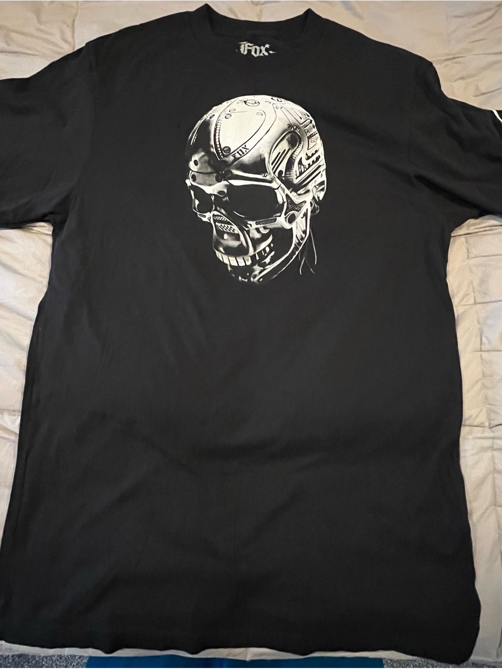 Epic Fox Racing Regular Fit Metallic Skull Black Sz:Medium T-Shirt